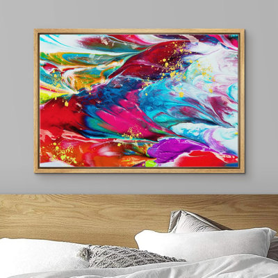 «Vibrant 1970s Lava Lamp Paint Stroke Abstract Shapes Illustration Modern Art Colorful» sur