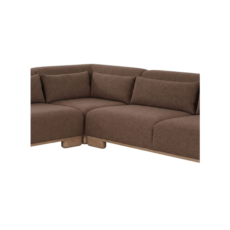June Modular Sofa Performance Fabric, 30" H x 110" W x 110" D, Brown