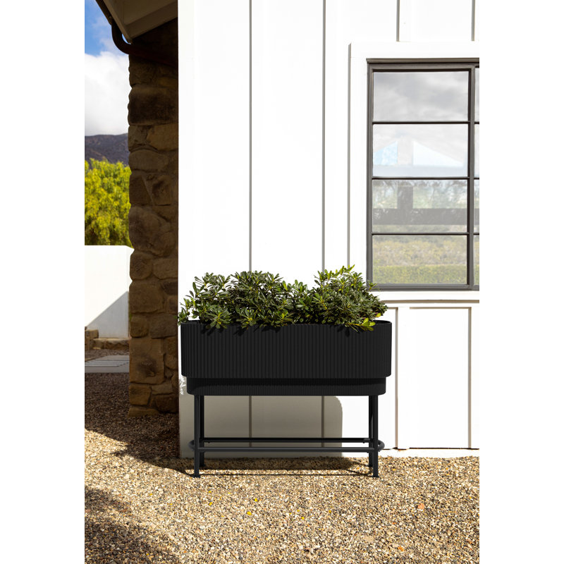 Pot à fleurs surélevé 42 "Veradek Demi Series, Noir