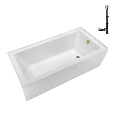 Streamline 66 in. x 32 in. Acrylic Right-Hand Drain Alcove Bathtub With External Drain