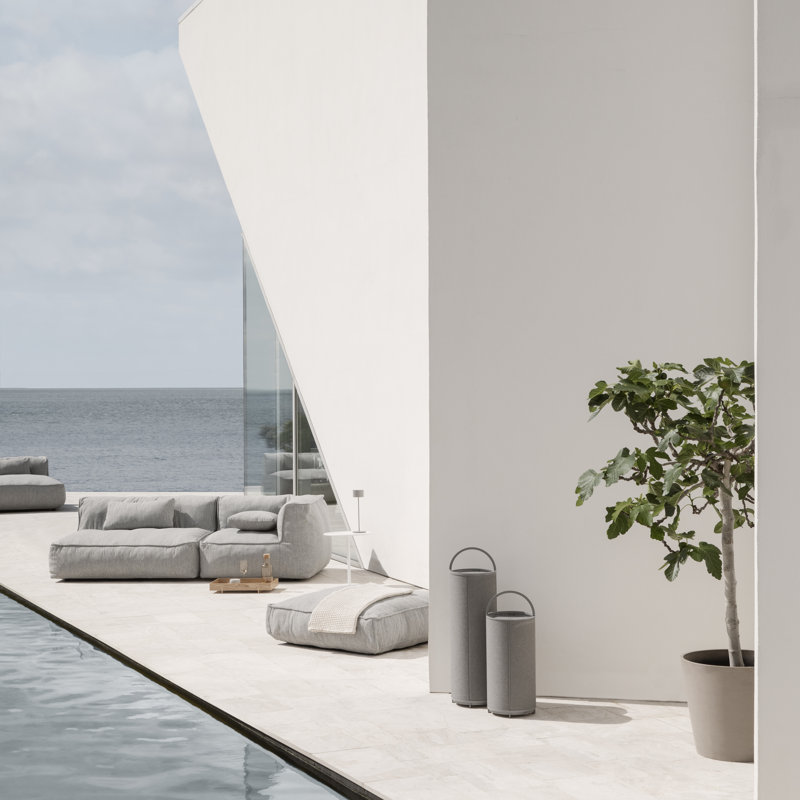 GROW Outdoor Patio Pouf-Ottoman, Cloud