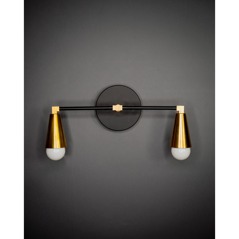 2 - Light Dimmable Wallchiere, Brass Black