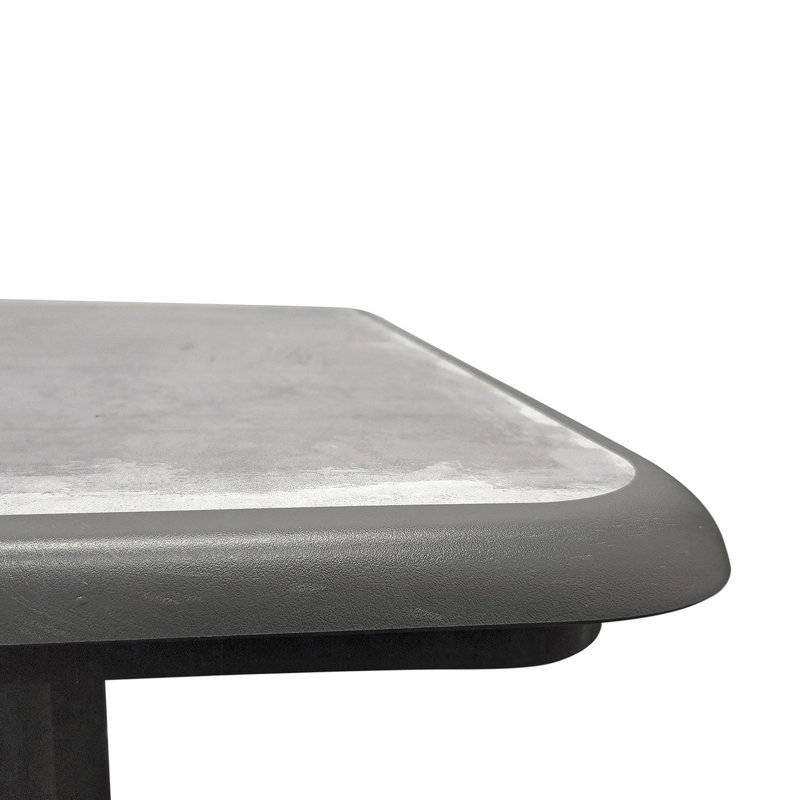 Grosfillex Aquaba 32" Folding Square Table, Gray/Black
