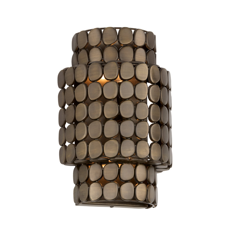 Eliana Dark Brass Tiered Cylindrical Wall Sconce