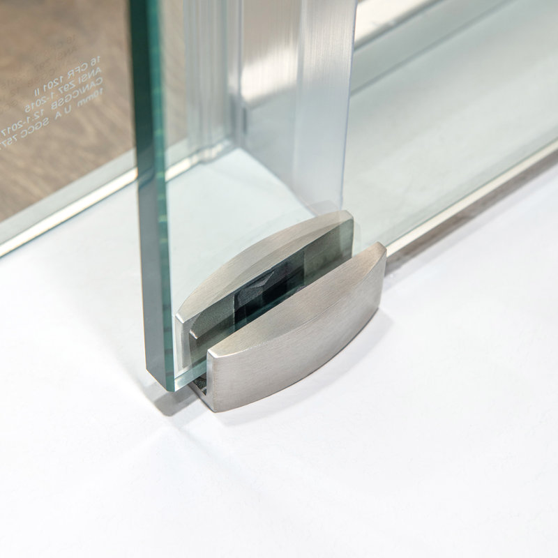 45.5-48" W X 76"H Frameless Single Sliding Shower Doors With 3/8"(10mm) Clear Tempered Glass, Soft Close System And Explosion-Proof Film