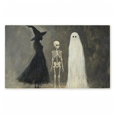 Tapis de porte pour l'extérieur Halloween Terror Trio, par Petal Prints Design, 18 po x 30 po