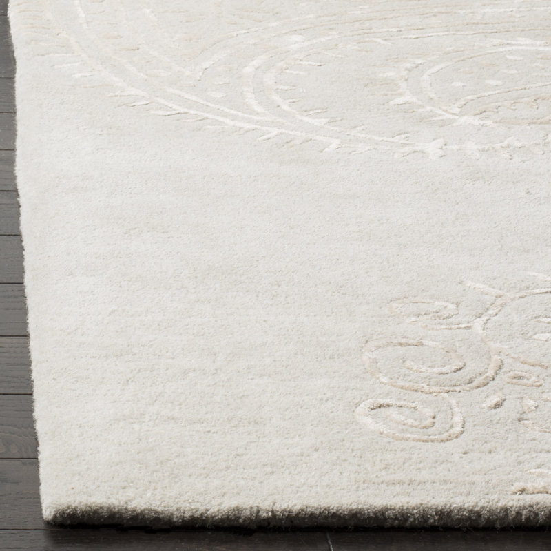 Tapis cachemire en laine et viscose Rudra, Rectangle 2 pi 6 po x 4 pi
