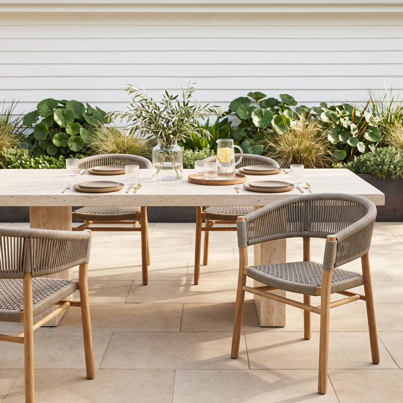 Solid Wood Outdoor Dining Armchair