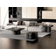 Ensemble de 2 tables basses gigognes modernes en bois noir, table basse et table d'appoint gigognes minimalistes avec piétement cylindrique et cannelé, tables d'appoint wabi-sabi polyvalentes pour le salon