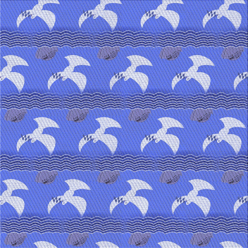 Tapis 100% à motifs lavables à la machine 2989 WSH-PAT3086-BLU, Carré 4 pi