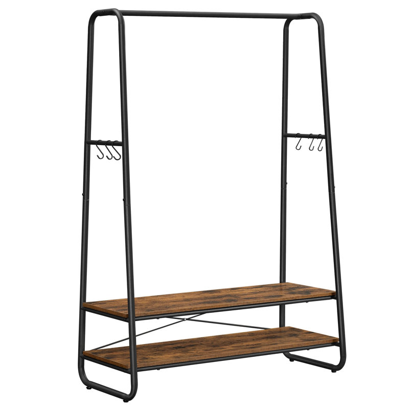 Aniyjah 100cm Adjustable Clothing Rack, Brown/Black