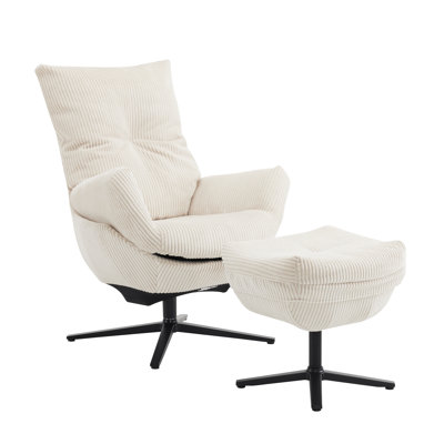 Gorete Fabric Recliner and Ottoman