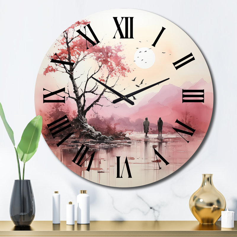 Horloge murale avec art contemporain, Grand