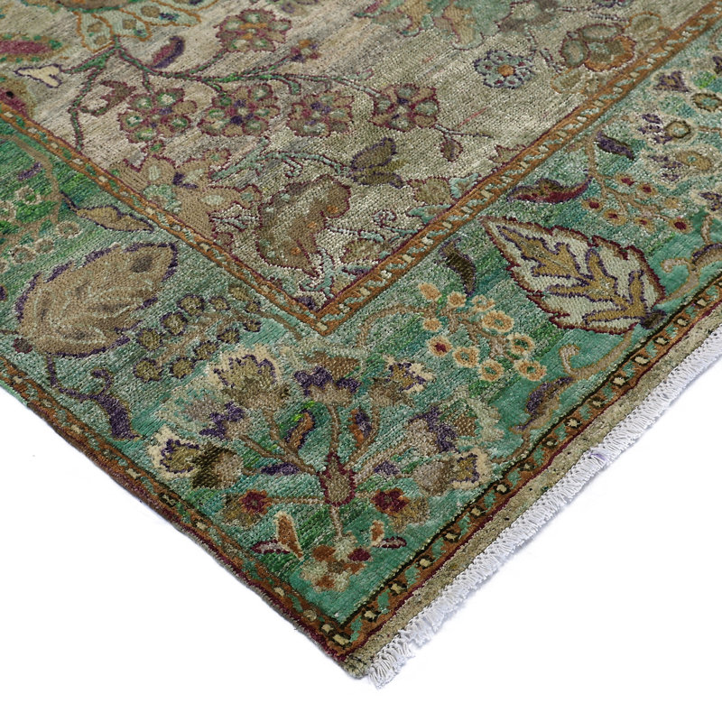 Green Alchemy Traditional Silk Blend Rug - 4'10" x 7'2"