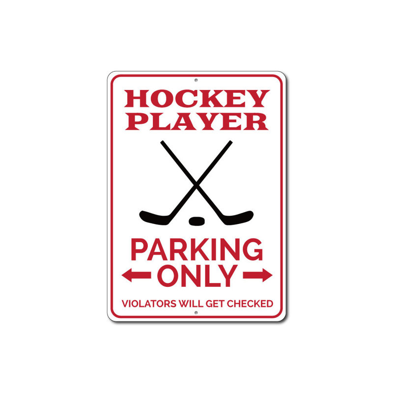 Enseigne de hockey en aluminium, H 14 po x l 10 po x P 0,04 po