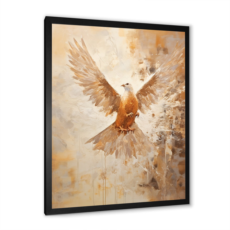 «Cerulean Calm Graceful Dove II», reproduction sur toile, Cadre simple noir, H 44 po x l 34 po x P 1,5 po