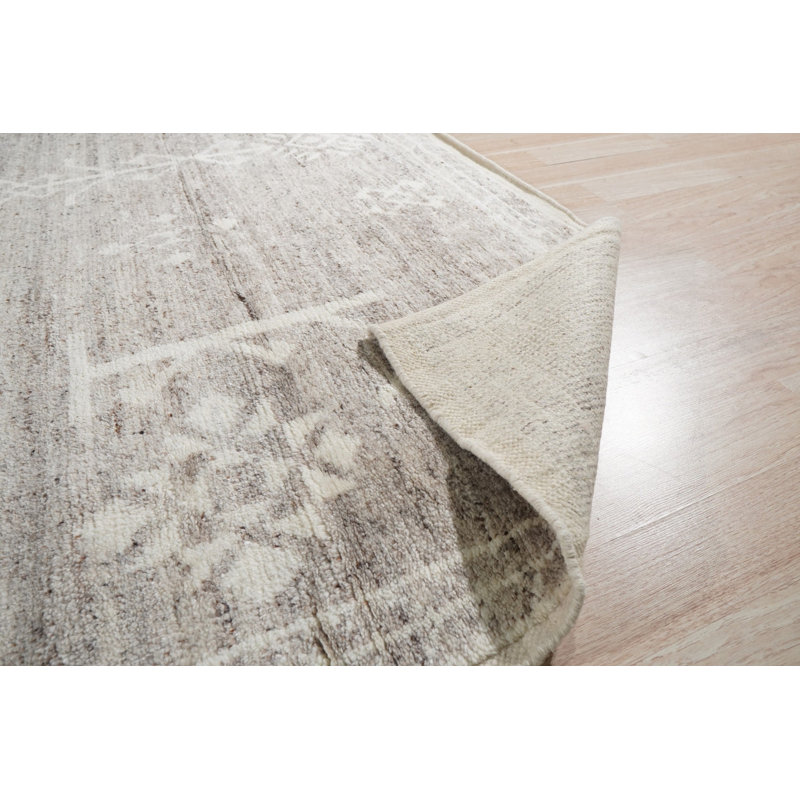 8x10 Gray Hand-Knotted Wool Diamond Totem Classic Traditional Modern Contemporary Carpet Rug