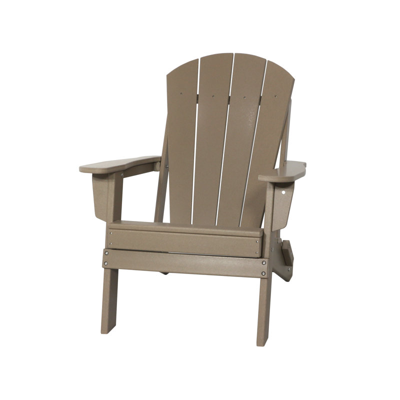 Chaise Adirondack d'extérieur à trois pieds, Brun clair