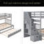 Lit simple superposé au dessus d'un lit double avec lit gigogne simple-1870040077