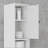 71" Tall Bathroom Storage Cabinet, Narrow Toilet Paper Cabinet with Open Shelves, 2 Door Cabinets, Adjustable Shelves for Kitchen, Hallway, Living Room, White