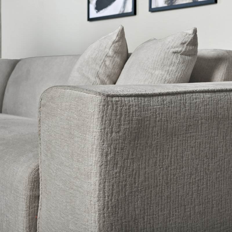 Charee Upholstered Corner Sectional, Left Hand Facing, Gray Boucle