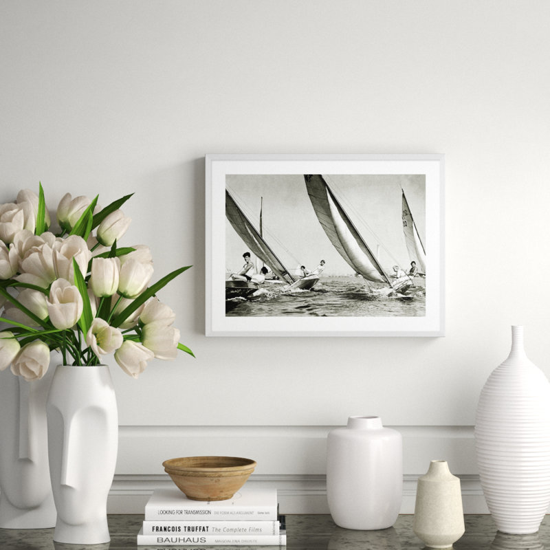 Young People Sailing In Their Racing Craft, In Los Angeles Harbour, California, Usa Giclee Print by Getty Images