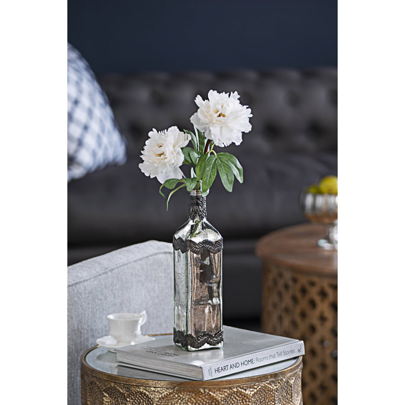 Vase en verre argenté