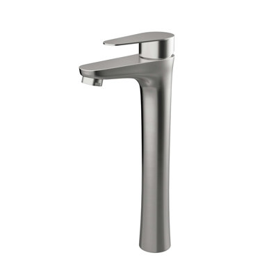 Brushed Nickel Vessel Sink Faucet Single Handle Tall Bathroom Sink Faucet Vanity Bathroom Faucet