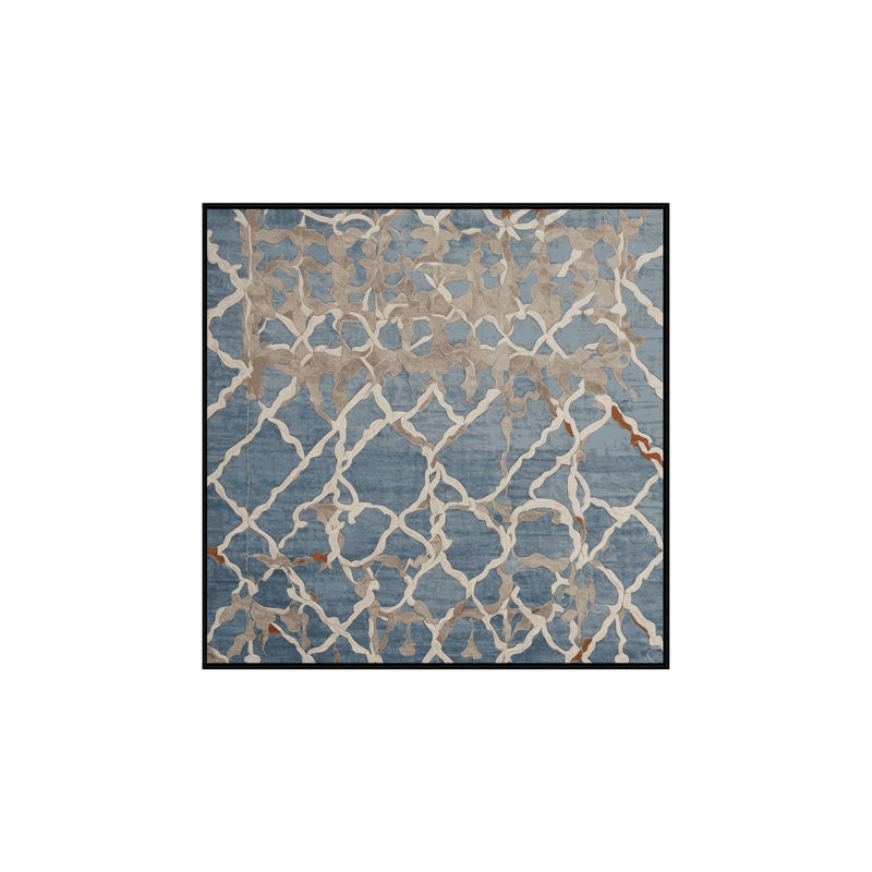 Machine Washable Gray Area Rug, Square 5'