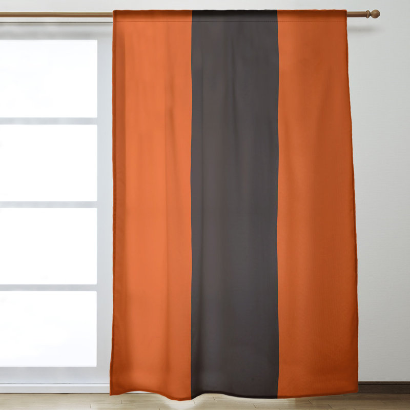 Mississippi Rebellion Sateen Room Darkening Curtain Single Panel, Orange/Brown
