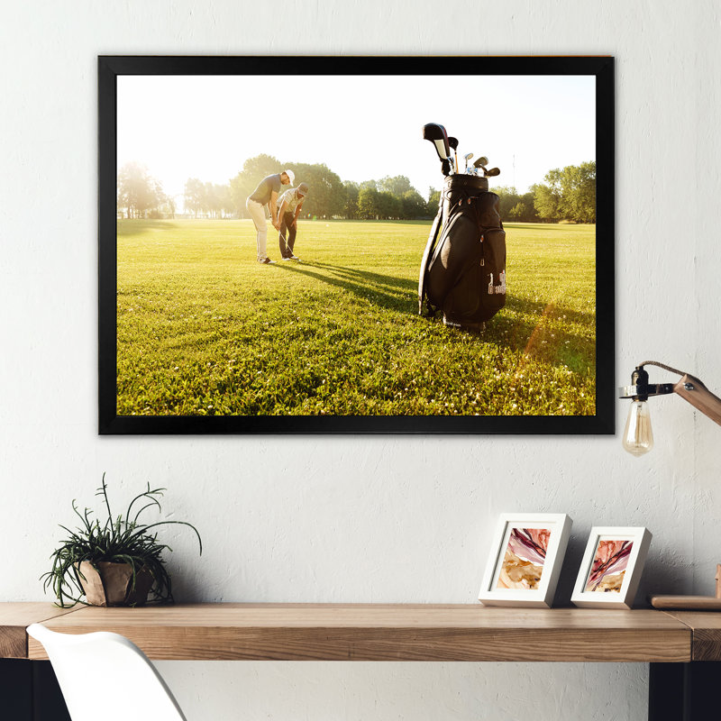 Golf Swing Harmony I - imprimé, H 16 po x l 32 po x P 1 po, Cadre photo noir
