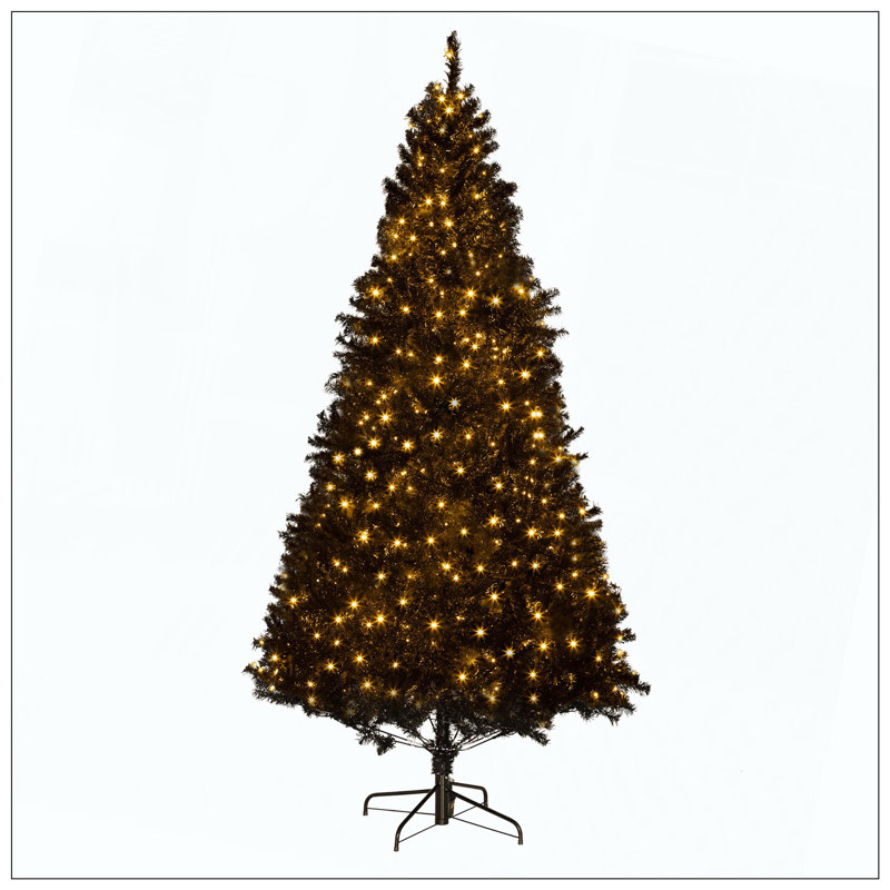 Sapin de Noël artificiel avec branches réalistes, 500 lumières DEL blanc chaud et 1346 pointes, Vert