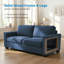 Causeuse-lit 71 po en velours avec matelas pliant, bleu-1578248370-1578248374