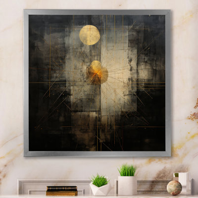 Pleine lune se levant - Illustration rétro