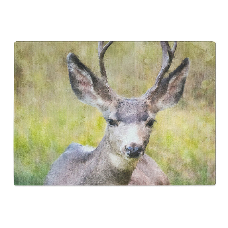 A Resting Deer Painting Chopping Board, 0.4cm H x 20cm W x 29cm L
