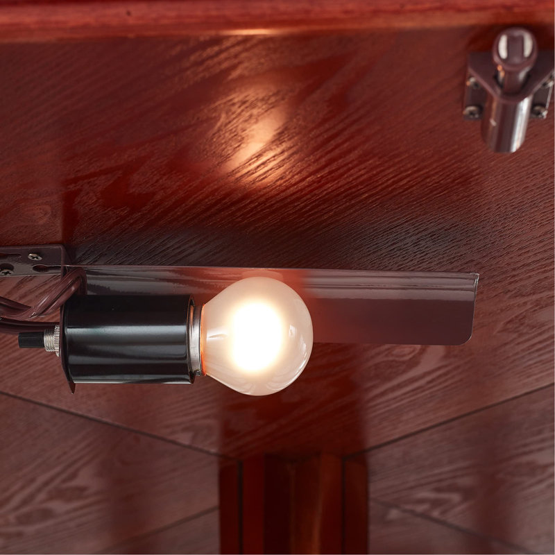 6 Shelf Lighted Corner Curio Cabinet With Adjustable Tempered Glass Shelves And Mirror Back, Cherry(E26 Light Bulb Not Included)