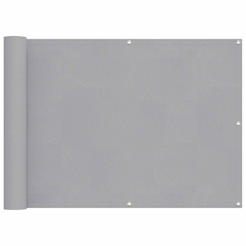 Vidaxl Balcony Screen Outdoor Privacy Screen Fence Patio Screen Oxford Fabric, 75cm H x 200cm W, Light Grey