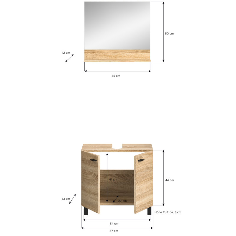 Patrea 57cm Single Bathroom Vanity Base Only