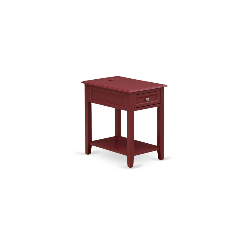 Table de bout moderne avec tiroir pour chambre à coucher Denison, bourgogne Denison, Bourgogne