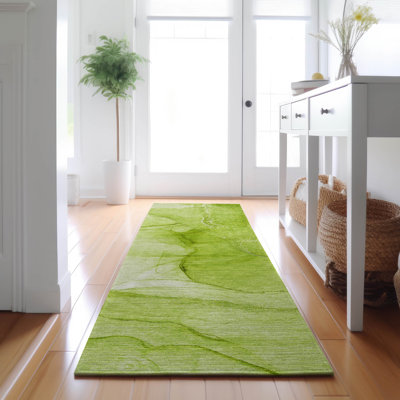 Premium Machine Washable Cerrito AMF507 Green Rug