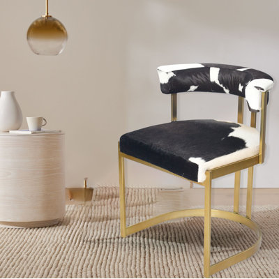 Chaise en cuir de vache Emerine