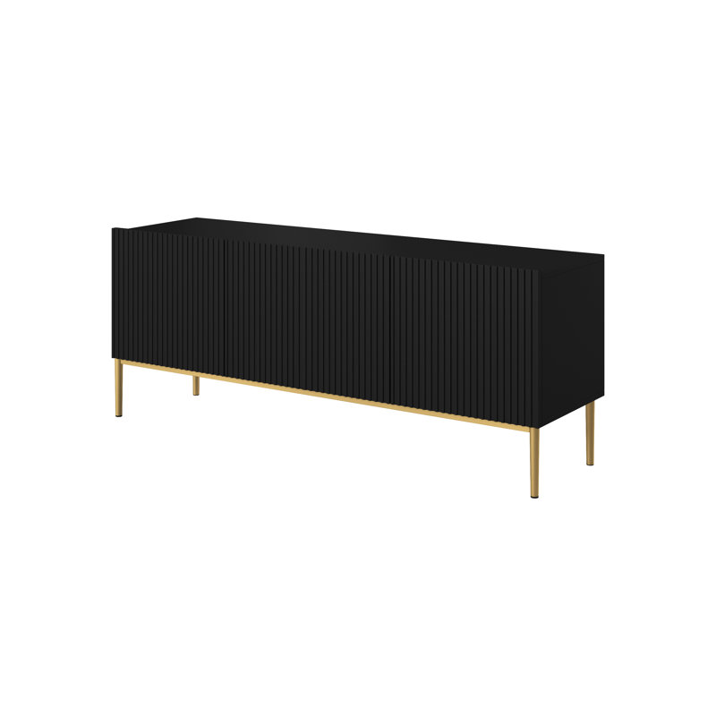 Alivya TV Stand for TVs up to 55", Black/Gold