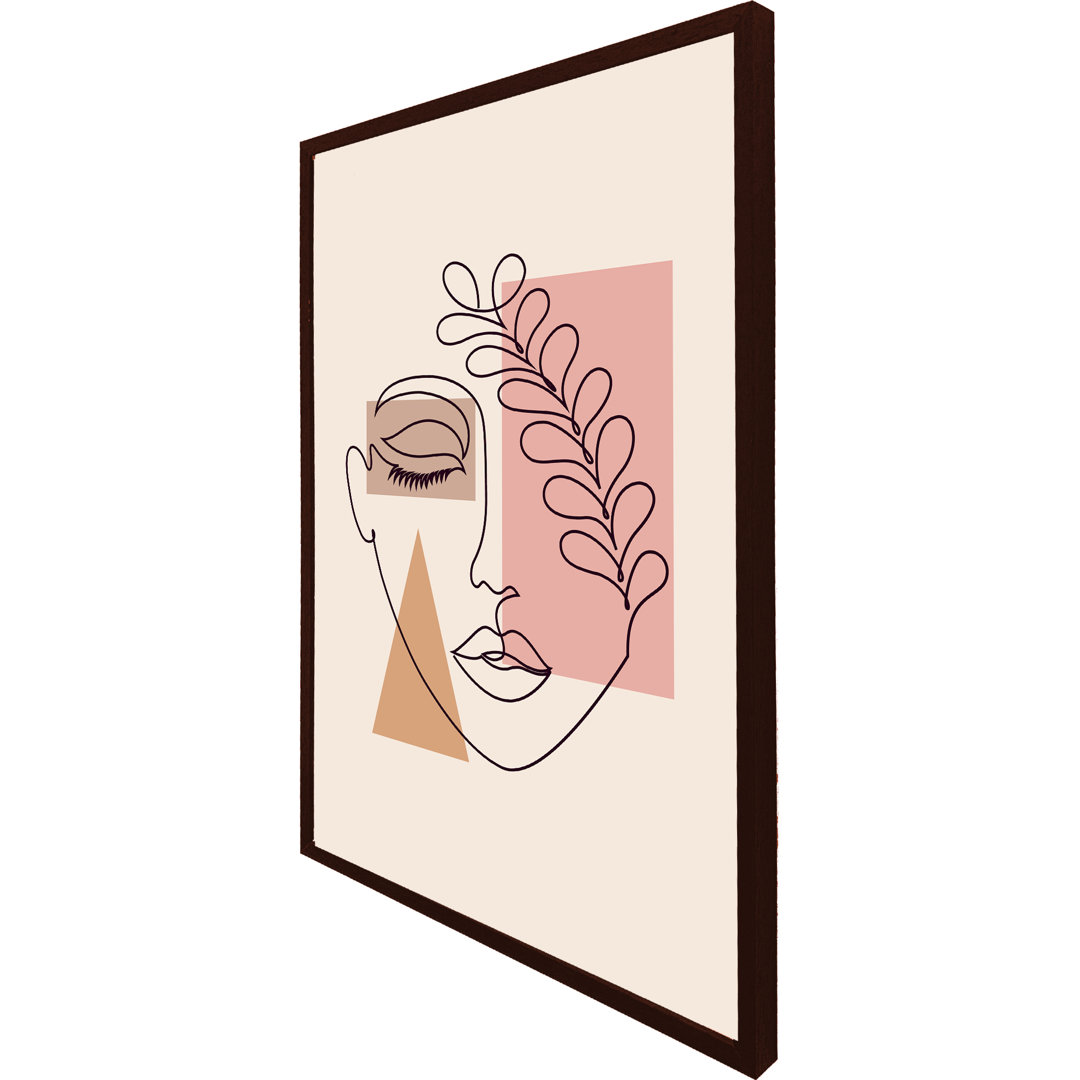Athenea Minimal Line Drawing Of Womans Face - Single Picture Frame Print