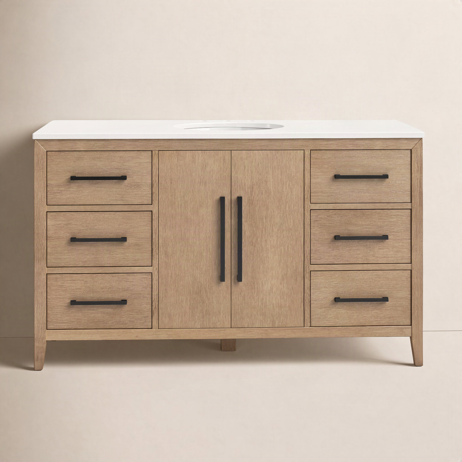 Alsup 54" Oak Single Bathroom Vanity