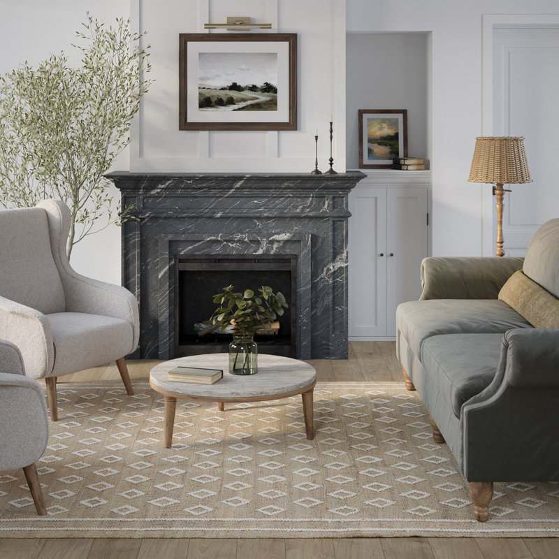 Erin Gates by Momeni Orchard Tiny Diamond Natural Hand Woven Wool and Jute Area Rug, Rectangle 3'6" x 5'6"