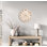 Horloge murale beige à motif floral - montre ronde élégante - décor de maison de campagne neutre pour salon, art crème classique