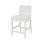 Square Back Counter Stool with Decorative Apron with Performance White Linen Upholstery