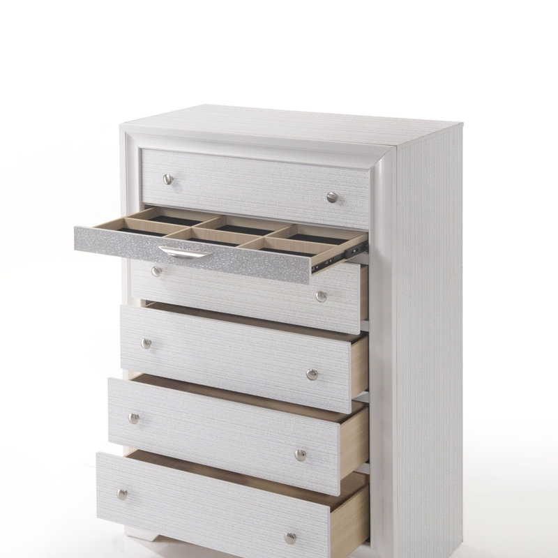Commode élégante avec amplement de rangement pour rehausser la chambre à coucher, Blanc