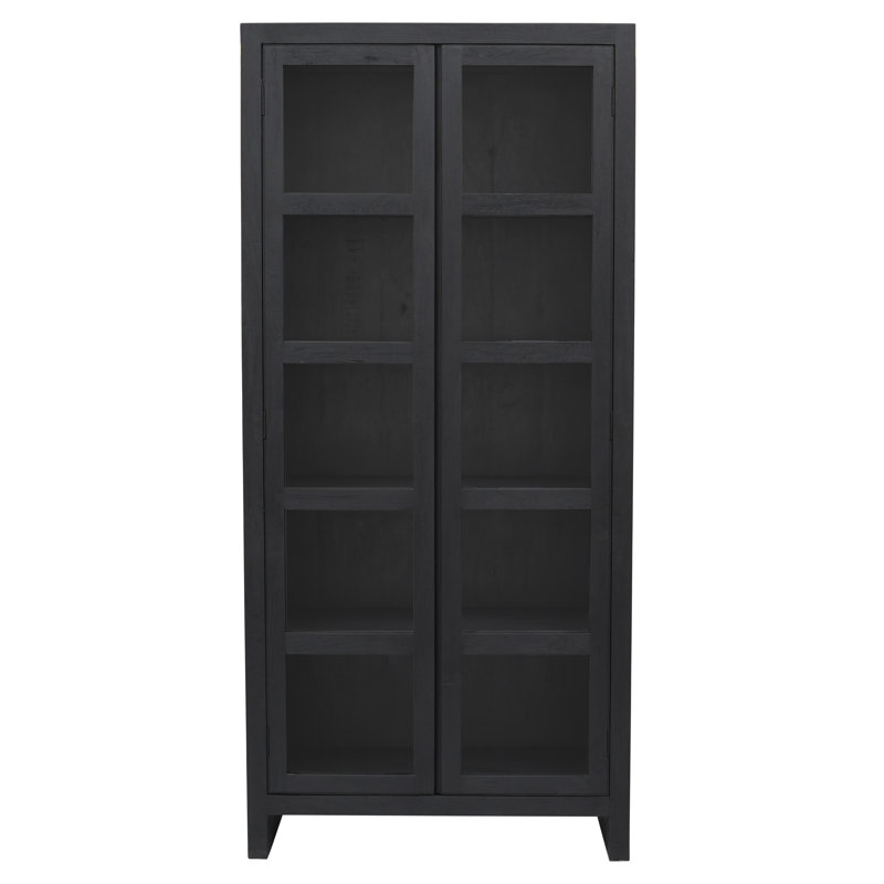Armoire au fini noir graphite moderne sur bois massif récupéré