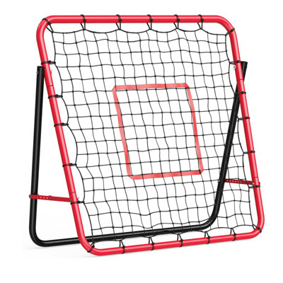 GarveeHome 3.7X3.7 Ft Adjustable Soccer Rebounder Net – Heavy Duty Steel Frame Rebound Trainer for Backyard & Field, Rust Resistant